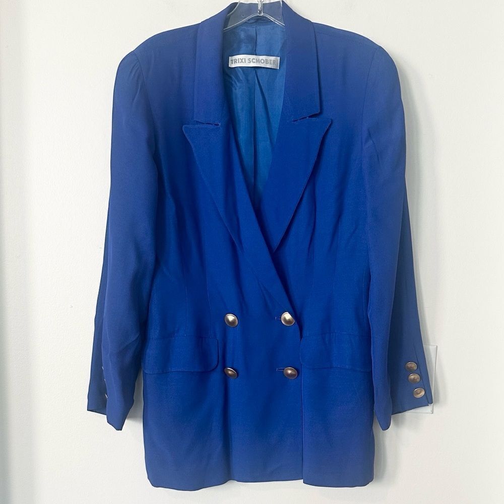 Trixi Schober Vintage Royal Blue Double Breasted Blazer 10
